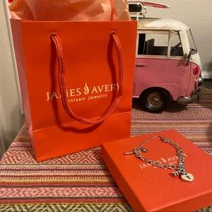 James Avery Forged Link Charm Bracelet with My Heart is Yours Charm